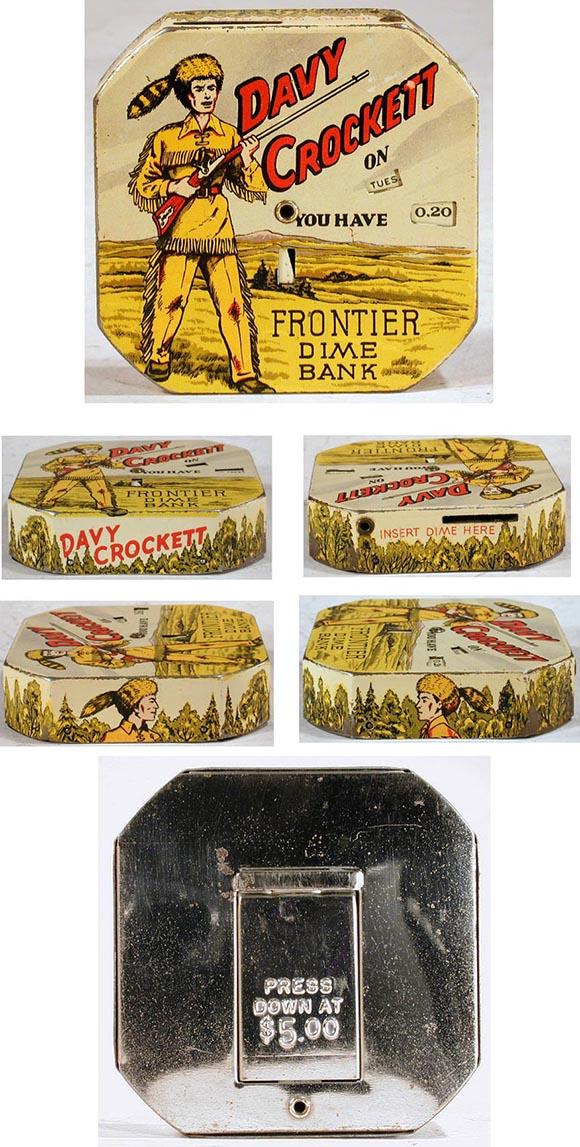 c.1955 Superior Toy, Davy Crockett Frontier Dime Bank